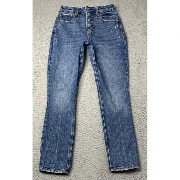 Abercrombie & Fitch Womens Size 26/2 The Skinny High Rise Curve Love Button Fly - Picture 1 of 10